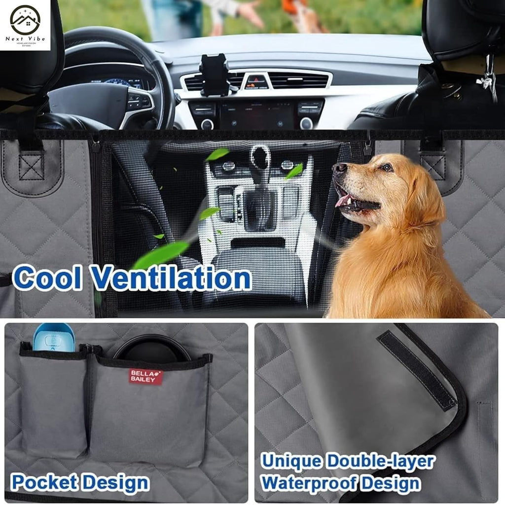 The Oz Bargains Company™ - 7-in-1 Waterproof Dog Car Seat Cover | Pet Back Seat Protector with Hammock Design