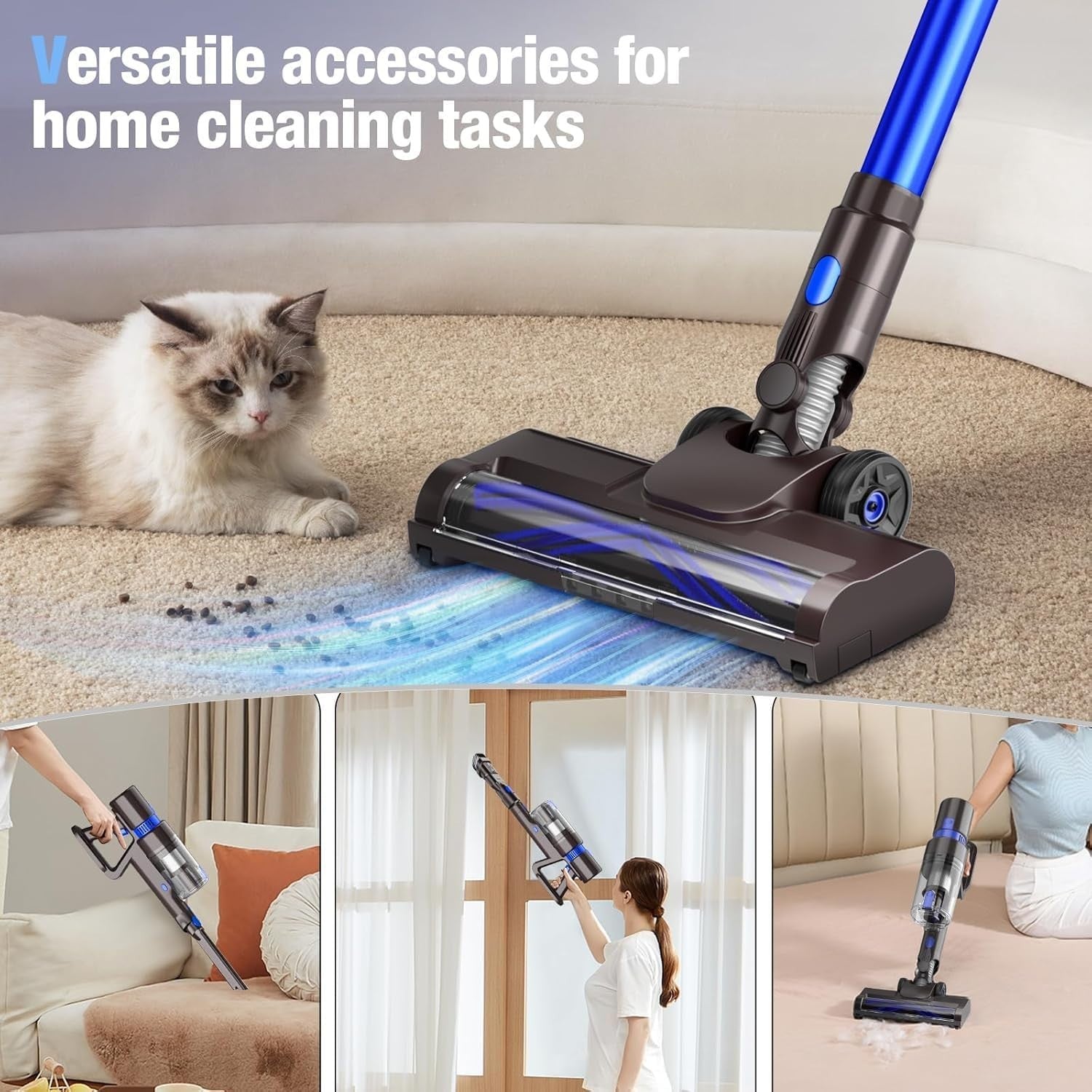The Oz Bargains Company™ - 550W Cordless Stick Vacuum Cleaner | 48KPA Powerful Home Vacuum with Long-Lasting Battery
