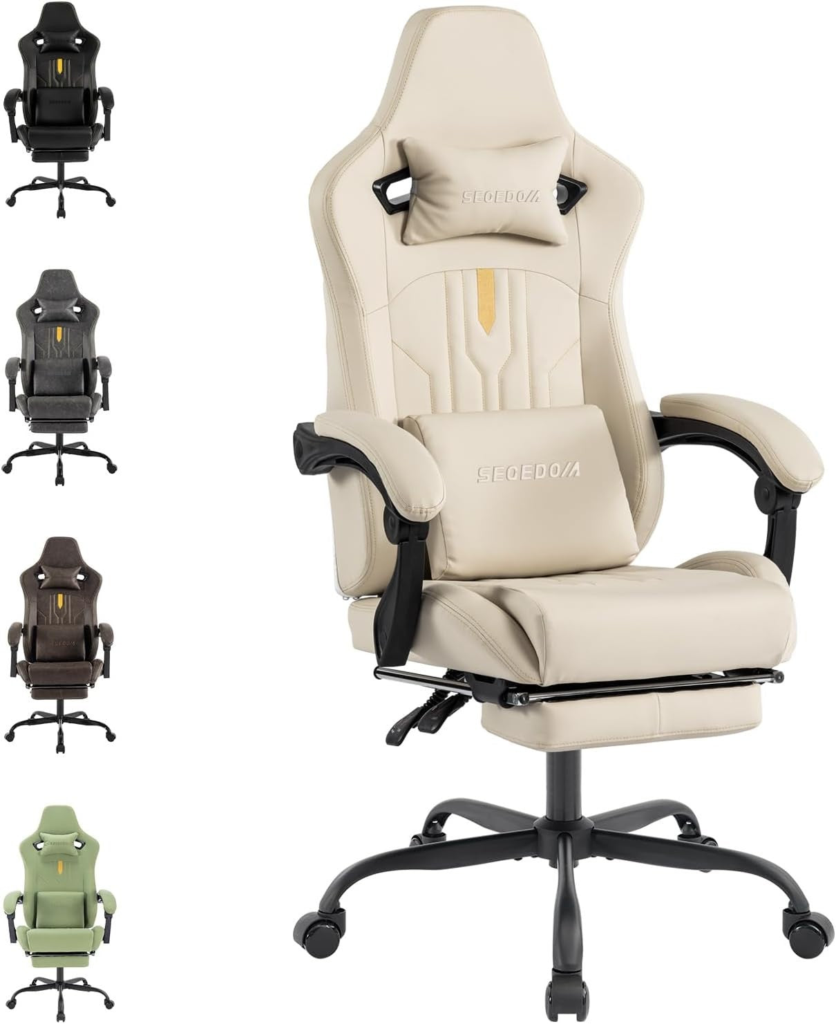 The Oz Bargains Company™ - Gaming Chair with Footrest | Ergonomic Computer Chair with Massage Lumbar Cushion