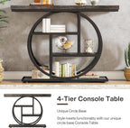 The Oz Bargains Company™ - Tribesigns 105cm Industrial Console Table | Narrow Hallway Table with Circular Base