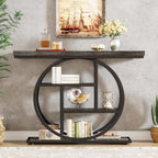 The Oz Bargains Company™ - Tribesigns 105cm Industrial Console Table | Narrow Hallway Table with Circular Base