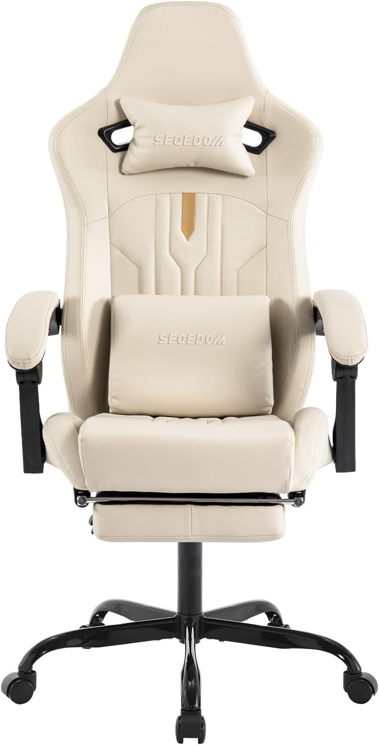 The Oz Bargains Company™ - Gaming Chair with Footrest | Ergonomic Computer Chair with Massage Lumbar Cushion