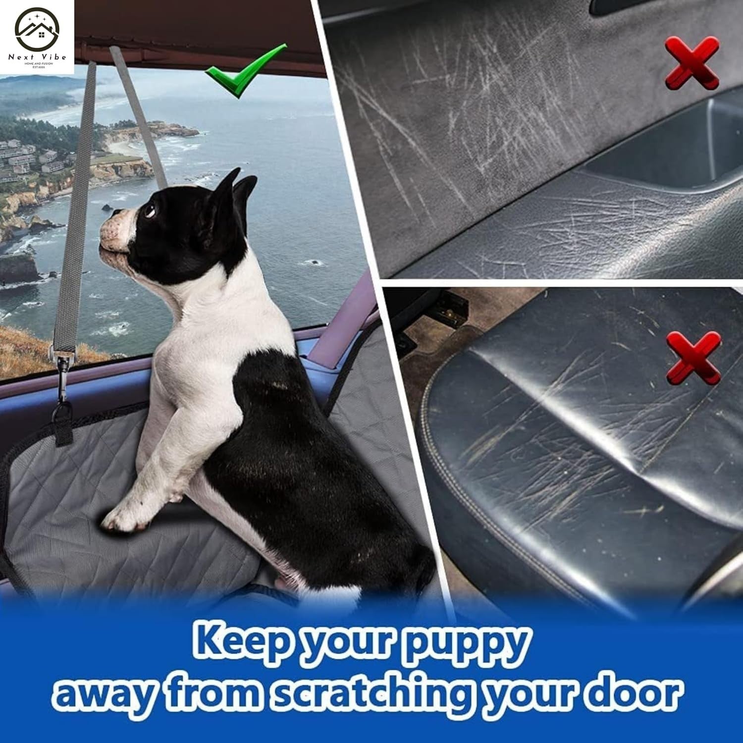 The Oz Bargains Company™ - 7-in-1 Waterproof Dog Car Seat Cover | Pet Back Seat Protector with Hammock Design